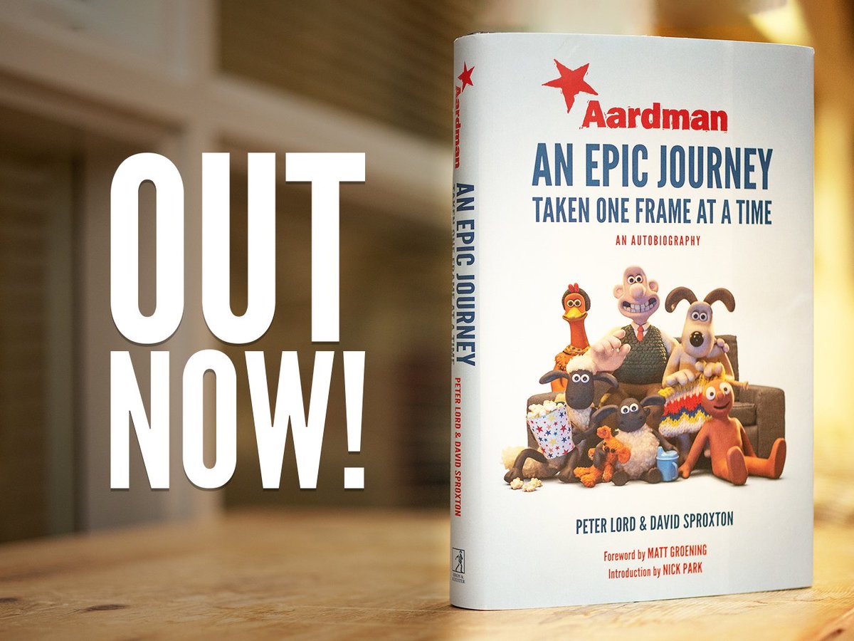 aardman's tweet photo. 'Aardman: An Epic Journey' is out today! Written by our founders  @PeteLordAardman and @SproxtonAardman, the book takes a very personal and revealing look at the story of Aardman. Order your copy here: https://t.co/5yoUg0dF0T #AardmanEpicJourney https://t.co/u05wgkERLK