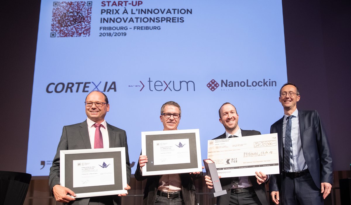 SBH_USA's tweet photo. Félicitations to the two most #innovative #startups in the Swiss Canton of Fribourg: The Start-up Award went to #NanoLockin and The Cleantech Award went to #Cortexia. Read all about it! #nanotech #cleantech https://t.co/0LY3hr4CBa https://t.co/RaLjqsJMFh