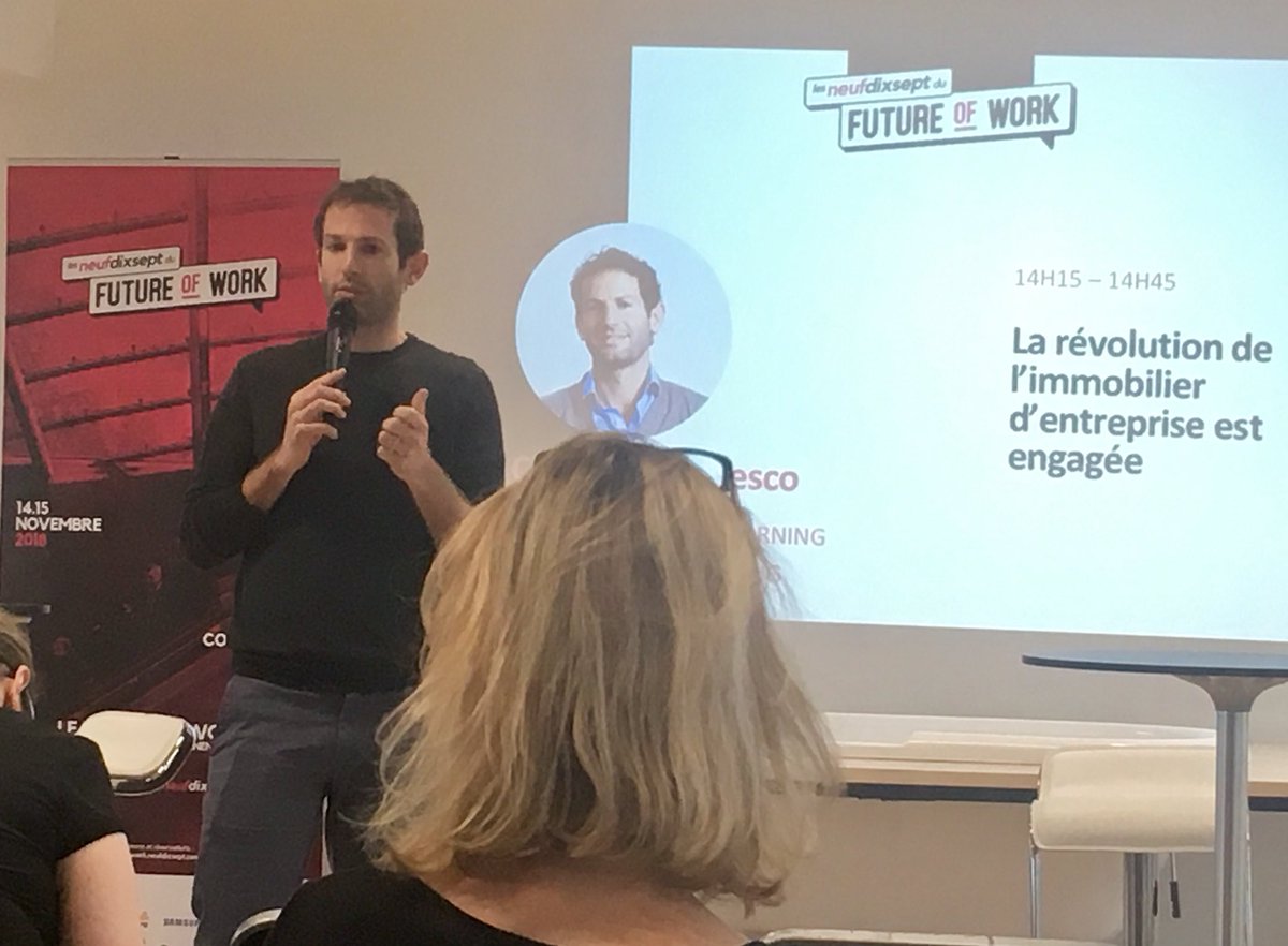 vduboucher's tweet photo. #Coworking : une évidence pour les entreprises de moins de 30 personnes (coûts maîtrisés, services généraux externalisés) 

- Clément Alteresco @morningcowork au #917duFOW 

#workplace #futureofwork #management #tierslieu @neufdixsept https://t.co/HmcEBXXp07