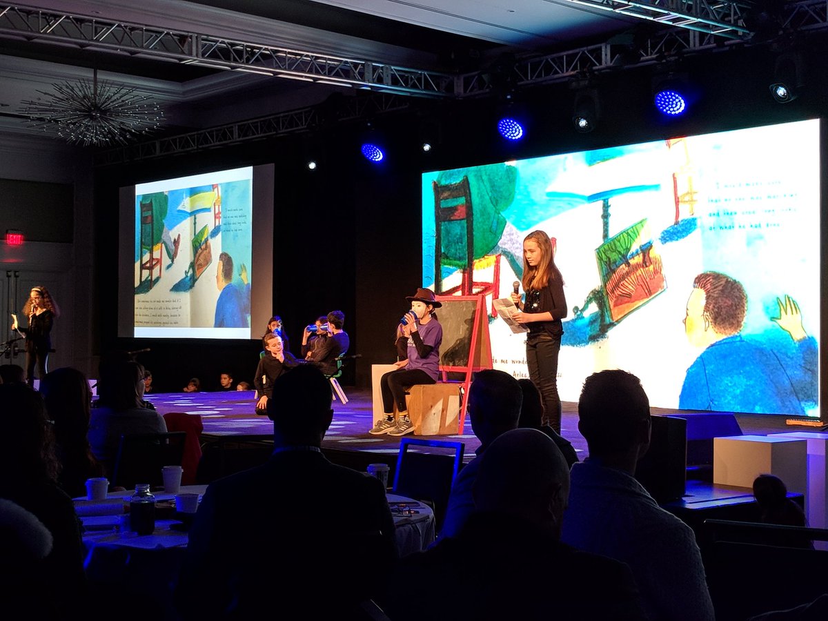 YRDSB's tweet photo. These little @hartmanheroes are stealing the show! An amazing performance of The Artist and Me: A story book by Vincent Van Gogh! Such big voices from these little artists! #YRDSBQuest @YRDSBArts https://t.co/0xncOzHAgB