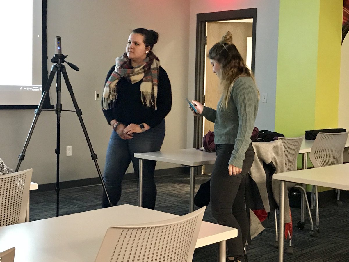 DrVirtuality's tweet photo. #SEDU183 education students demonstrating the 360 camera at their Center for Faculty Excellence showcase @edinboro: @nataliecarson0 @HureyBrittany #thosewhostrive https://t.co/U2WSuzECf3