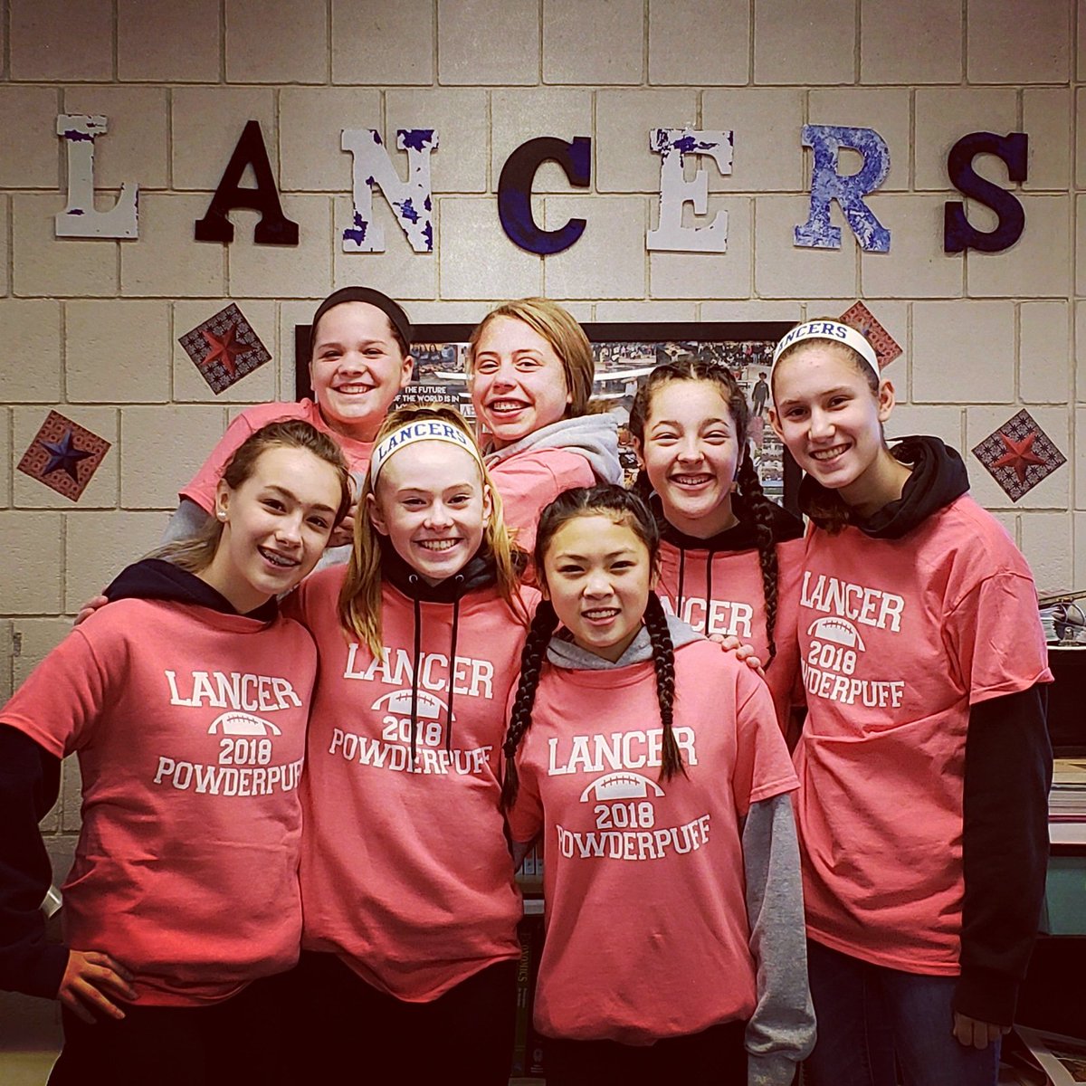 LiteraryLancer's tweet photo. Freshman Powder Puff ready to take on the Seniors! After school today at 2:30!
Good luck ladies! #PowderPuff2018 https://t.co/bTH2cjbRs9