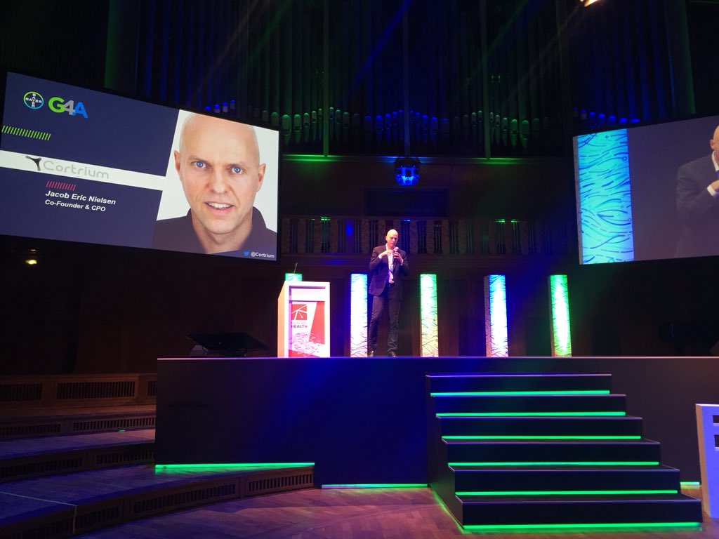 <a href="/JacobEricDK/">Jacob Erić Nielsen</a> from <a href="/cortrium/">Cortrium | Revolutionising ECG Recordings</a> and <a href="/grants4apps/">G4A</a> alumni speaking about real-time monitoring of patients in clinical trials #FH18 #digitalhealth