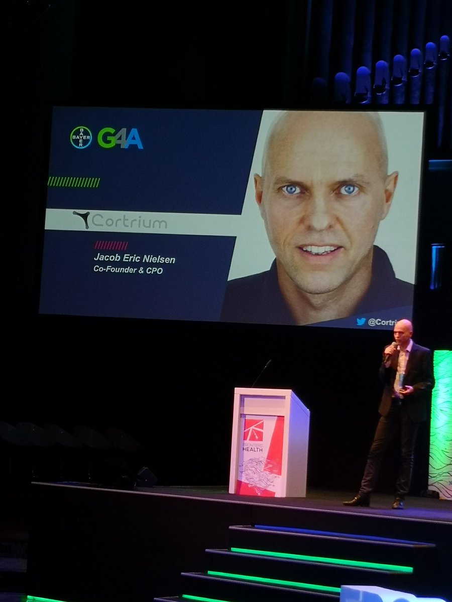 Now at the #FH18 <a href="/grants4apps/">G4A</a> session we have Jacob Eric Nielsen, founder of <a href="/cortrium/">Cortrium | Revolutionising ECG Recordings</a> - the company is focused on drastically improving data collection in #clinicaltrials through data collection technology which is less cumbersome and works within the #patients lives much better