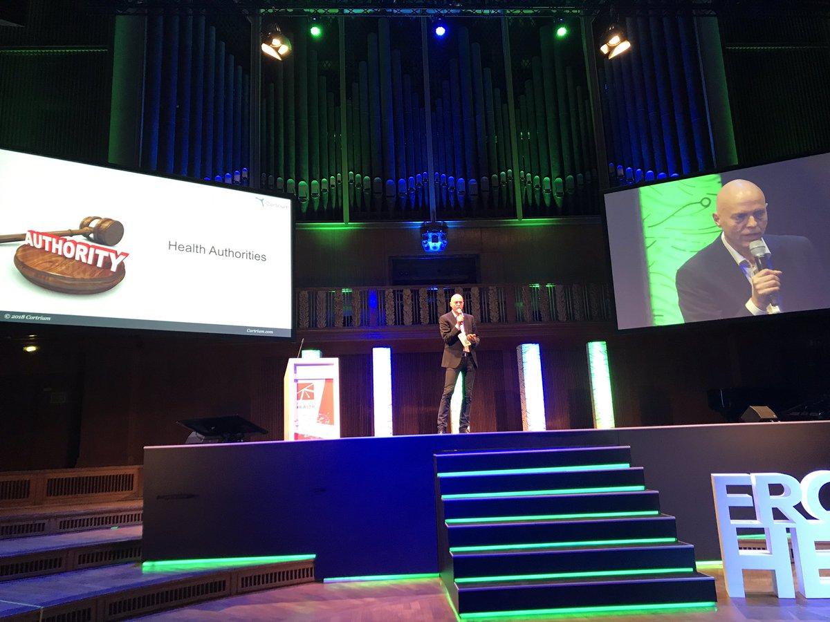 <a href="/JacobEricDK/">Jacob Erić Nielsen</a> from <a href="/cortrium/">Cortrium | Revolutionising ECG Recordings</a> on stage! Glad to have our alumni startup with us at #FH18