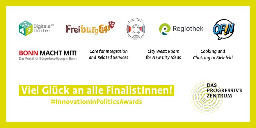 DPZ_Berlin's tweet photo. 80 großartige Projekte aus ganz Europa stehen am Samstag im Finale der @politicsawards. 9 von ihnen aus 🇩🇪, die wir als Deutschlandpartner im Auswahlprozess sichten durften. Was diese Projekte auszeichnet: https://t.co/I12G5btDX6 #iipa18 #innovationinpolitics #awards https://t.co/fFj6ptagAh