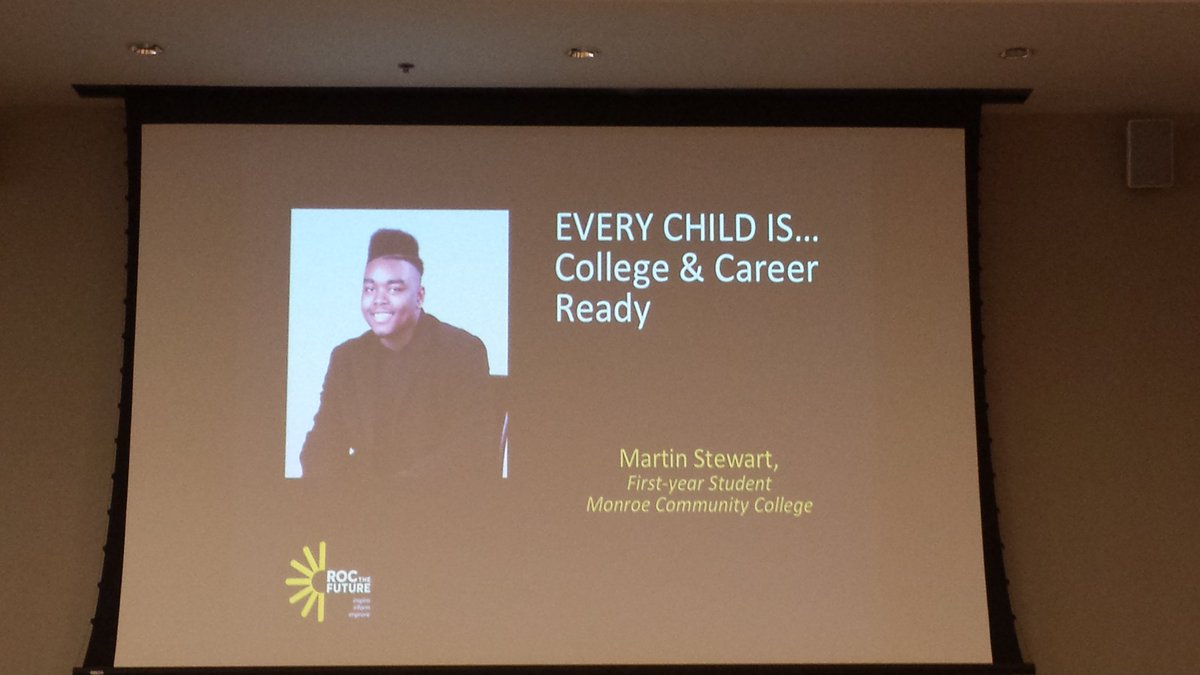 edoutreach21's tweet photo. At State of the Children Address hearing from @RcsdNYS @MonroeCC @PTECHNETWORK grad and political science major. Cradle to career work feels on target in WXXI's Educ. & American Graduate Getting To Work with partners to give kids #careerpathway options #amgradroc #amgrad #sooc https://t.co/e7m1PXlZej