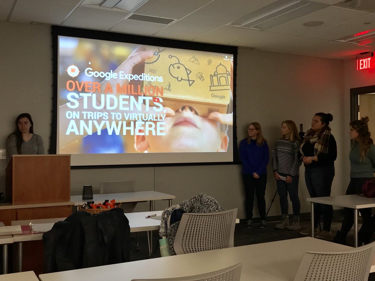 DrVirtuality's tweet photo. Congratulations to the #SEDU183  students who shared their #GoogleExpeditions work thought the Center for Faculty Excellence @edinboro: @MariaRo74522889 @missWhi57318883 @culver_miss @nataliecarson0 @HureyBrittany @bock_chloe @littell_miss #thosewhostrive https://t.co/v33WMFdbGn