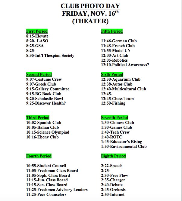 matthewbranham's tweet photo. @BG_Bison Club Photo Day tomorrow (Friday) in the THEATER! https://t.co/EJ7AZAKnj3