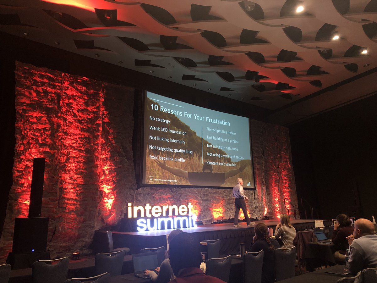 Strategy and specific goals are critical in link building just like any other marketing initiative #ISUM18 <a href="/mjhuber/">Mike Huber</a>