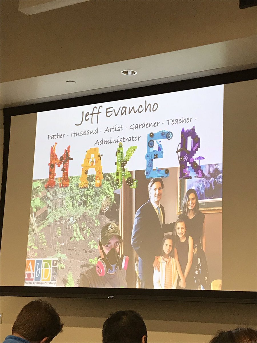 DrJacieMaslyk's tweet photo. @Jeff_Evancho talking about @AgencybyDesign and @ProjectZeroHGSE at the #StateOfMaking @remakelearning https://t.co/e28NYkSUPy
