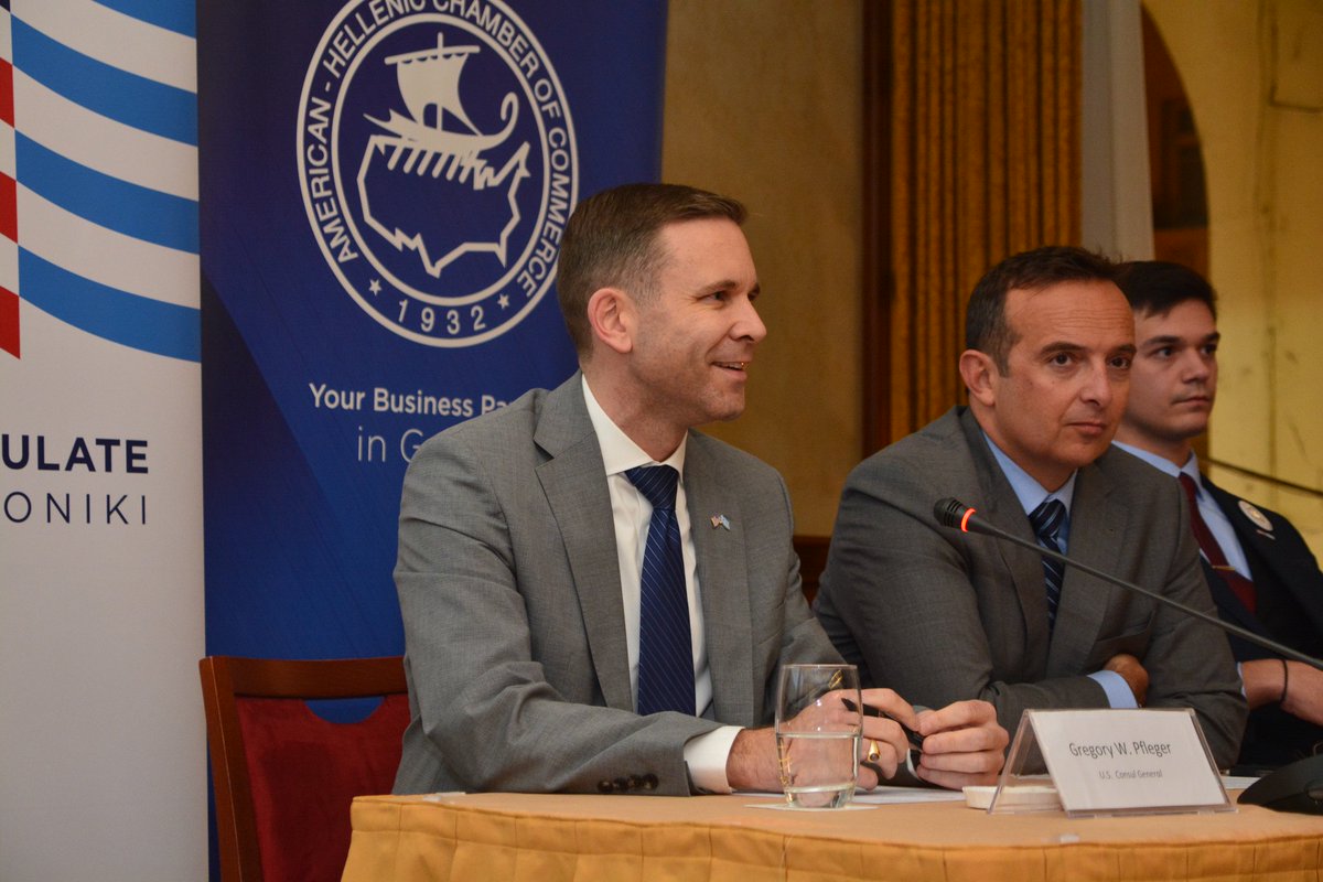AmChamGr's tweet photo. Οι προοπτικές της Β. Ελλάδας και το ισχυρό επιχειρηματικό ενδιαφέρον των ΗΠΑ, στο επίκεντρο μιας διαφορετικής &amp; ιδιαίτερα επιτυχημένης εκδήλωσης από το Κέντρο Αστικής Μεταρρύθμισης σε συνεργασία με το U.S. Consulate General Thessaloniki &amp;το ΕλληνοΑμερικανικό Εμπορικό Επιμελητήριο https://t.co/f7SNT9rZLY