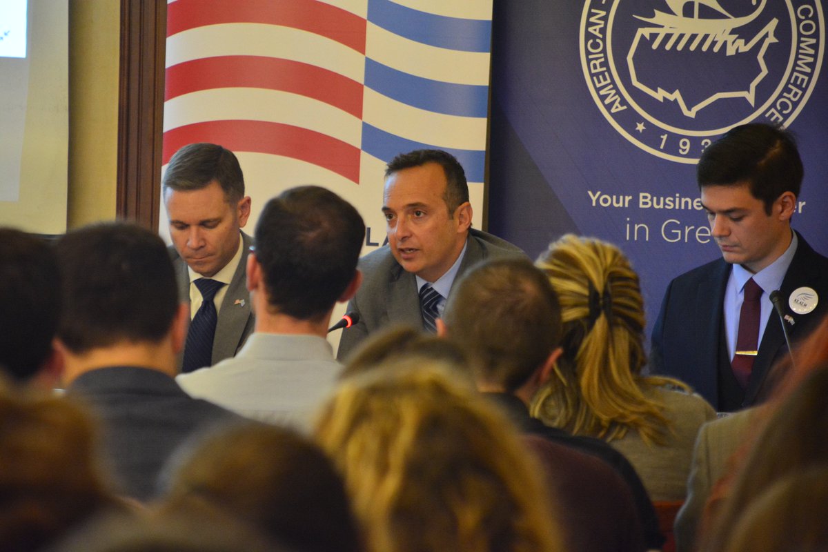 AmChamGr's tweet photo. Οι προοπτικές της Β. Ελλάδας και το ισχυρό επιχειρηματικό ενδιαφέρον των ΗΠΑ, στο επίκεντρο μιας διαφορετικής &amp; ιδιαίτερα επιτυχημένης εκδήλωσης από το Κέντρο Αστικής Μεταρρύθμισης σε συνεργασία με το U.S. Consulate General Thessaloniki &amp;το ΕλληνοΑμερικανικό Εμπορικό Επιμελητήριο https://t.co/f7SNT9rZLY