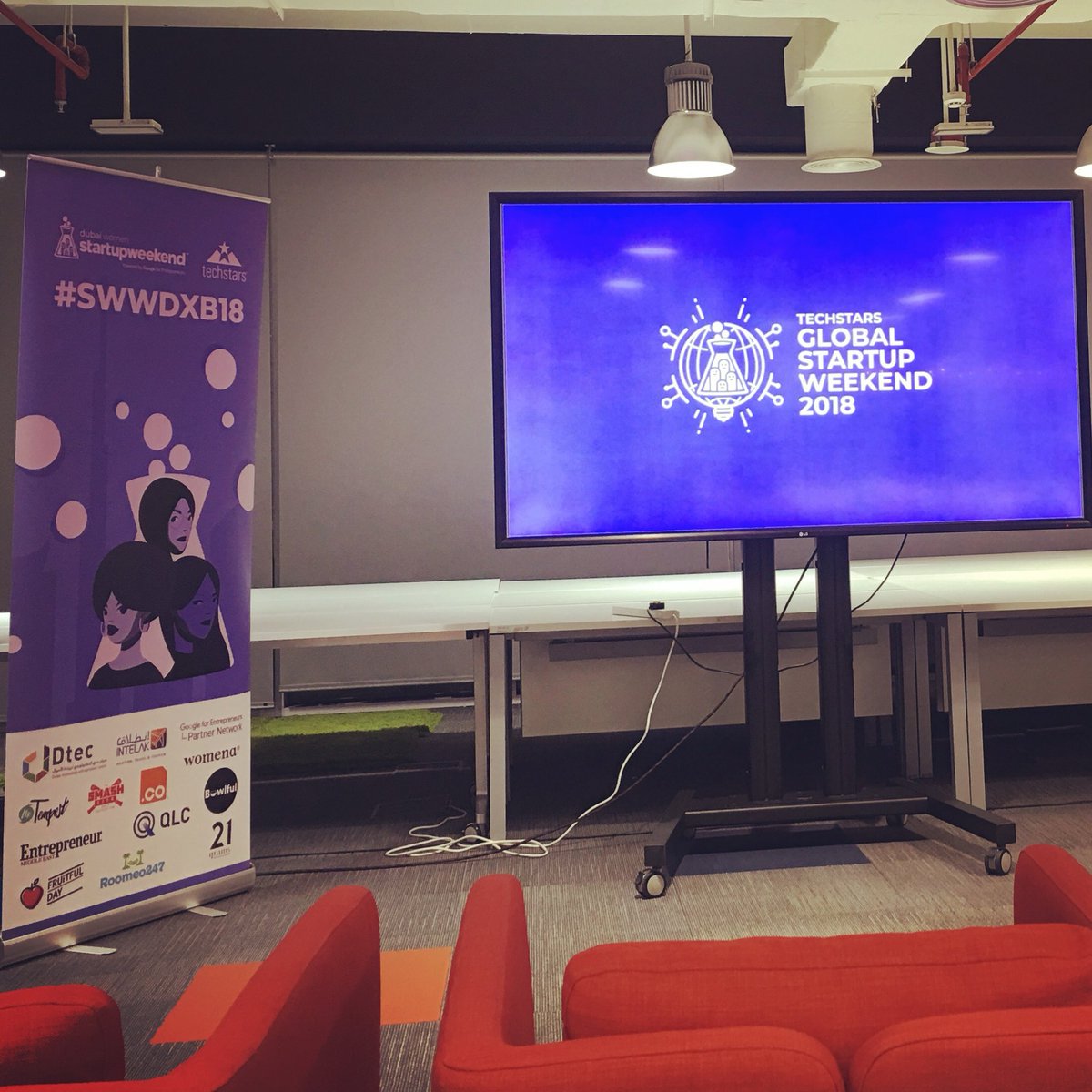 critoe's tweet photo. Here we are!! #swwdxb18 #techstars #globalstartupweekendwomen #globalsrartupweekend https://t.co/6cXyzJte0U