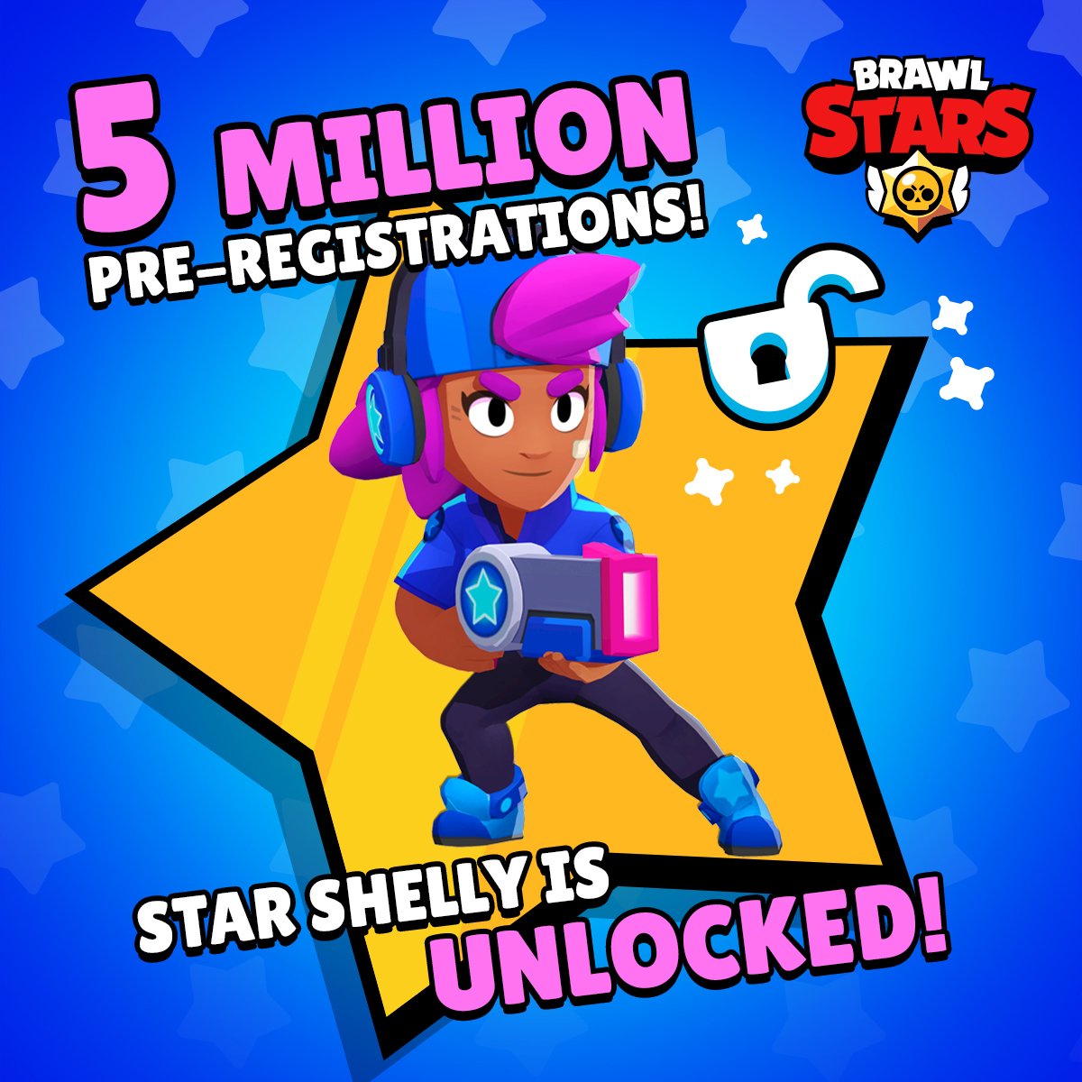 Brawl Stars On Twitter Five Million Pre Registrations In A Day Shelly Skin Is Unlocked Go Pre Register Now To Make Sure You Get It Https T Co Cniu5xjw3u Https T Co Jo7yqhyksk - shelly brawl stars star