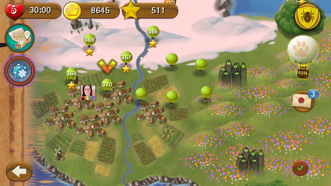 Kimsmercurygirl's tweet photo. #bubbleWitchSaga SO thrilling to have beaten #level368! Now stuck on 370. My triumph sounds throughout the house. (Been playing for years) https://t.co/cf2LqtJgtO