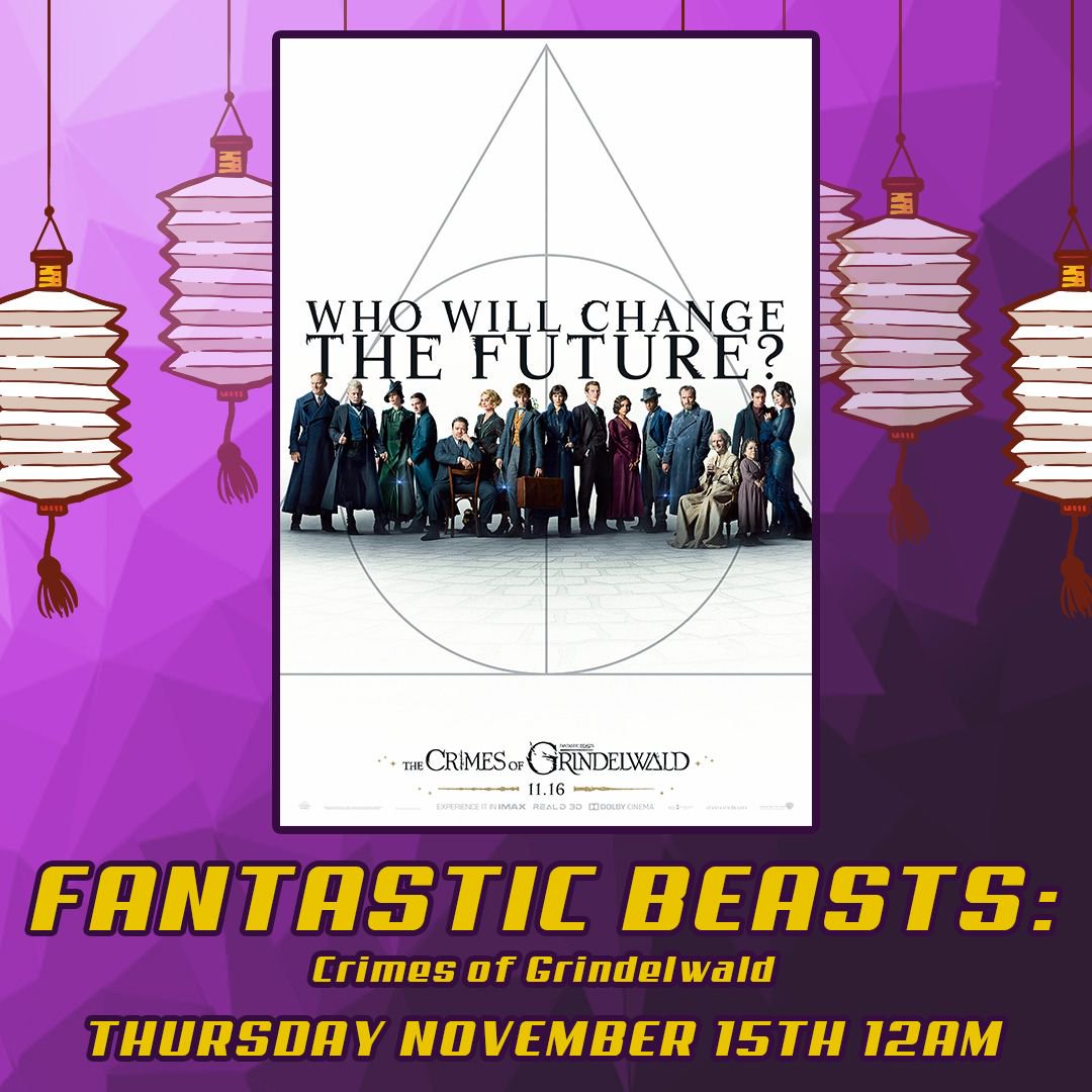 daishocon's tweet image. Wands at the ready! Fantastic Beasts is showing tonight at midnight in the Kalahari AMC theater! Kick off your #daishocon2018 weekend with a magical start! Get there early though, seating is limited to 110 people.