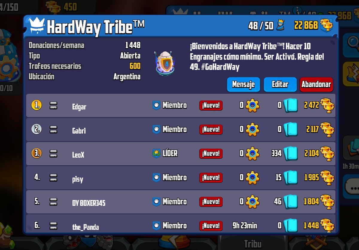 HardWay_Gaming's tweet photo. ¡ Nuestra Tribu está Creciendo ! 😏♥️
Hace poco decidimos llevar nuestra comunidad a @BadlandBrawl y el proyecto ya está mostrando buenos resultados. Esperamos que todo continúe así y que llegar al Top Global 😊
#GoHardWay @DarkfightGT_ https://t.co/ZKV5DpBngH