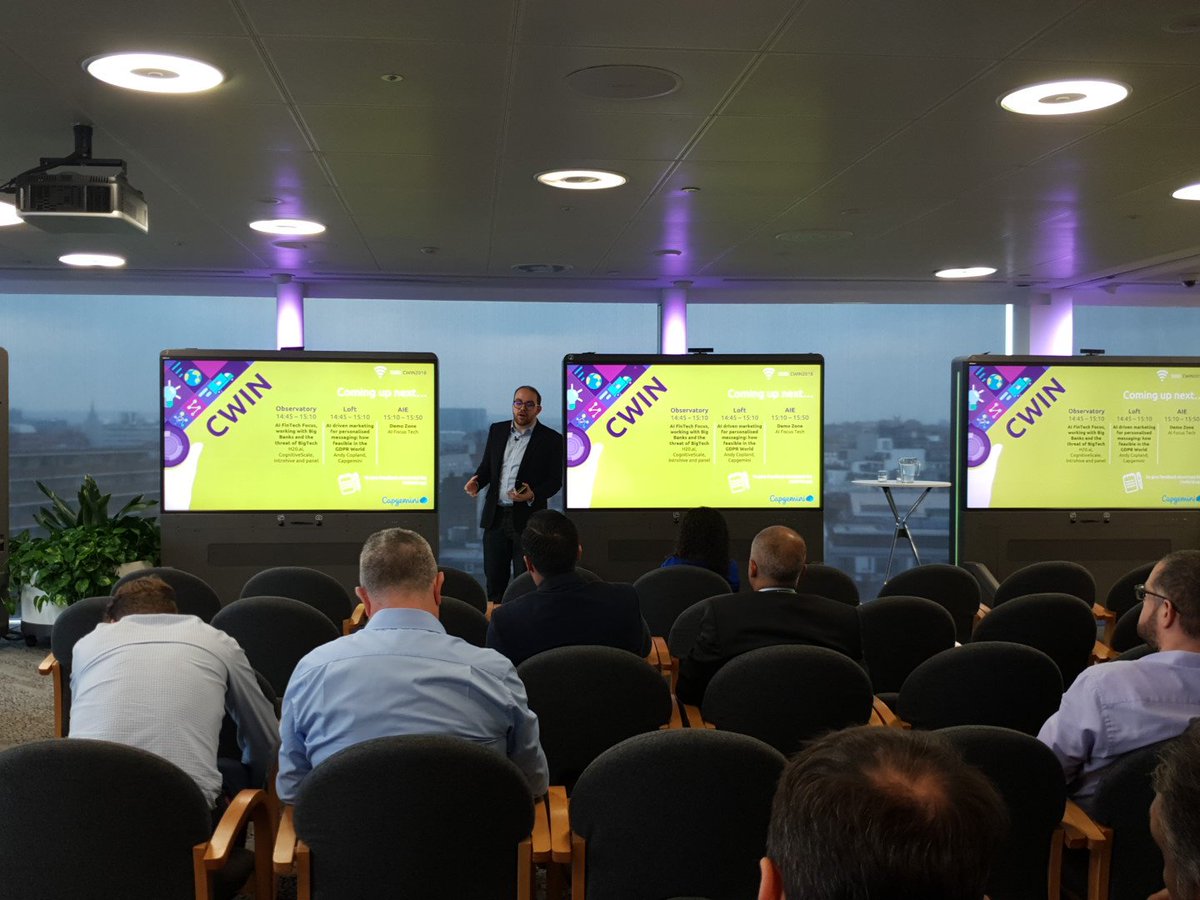 andycopland's tweet photo. Great to listen to @workfusion on deploying #RPA and tackling trends within machine learning #cwin18 @Capgemini_Bnkg https://t.co/SaplLcZtpn