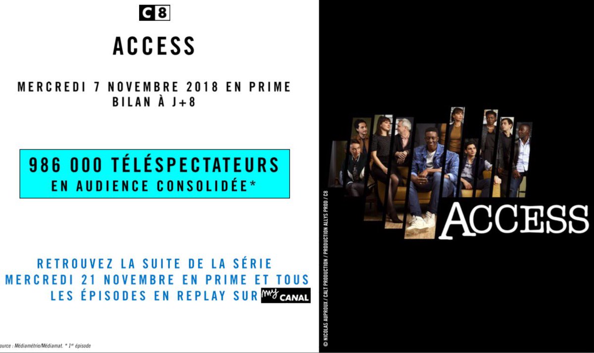 Avec le replay, le premier épisode de la série #Access avec <a href="/Ahmed_Sylla/">Ahmed Sylla</a> atteint 986 000 Téléspectateurs ! 👏👏👏