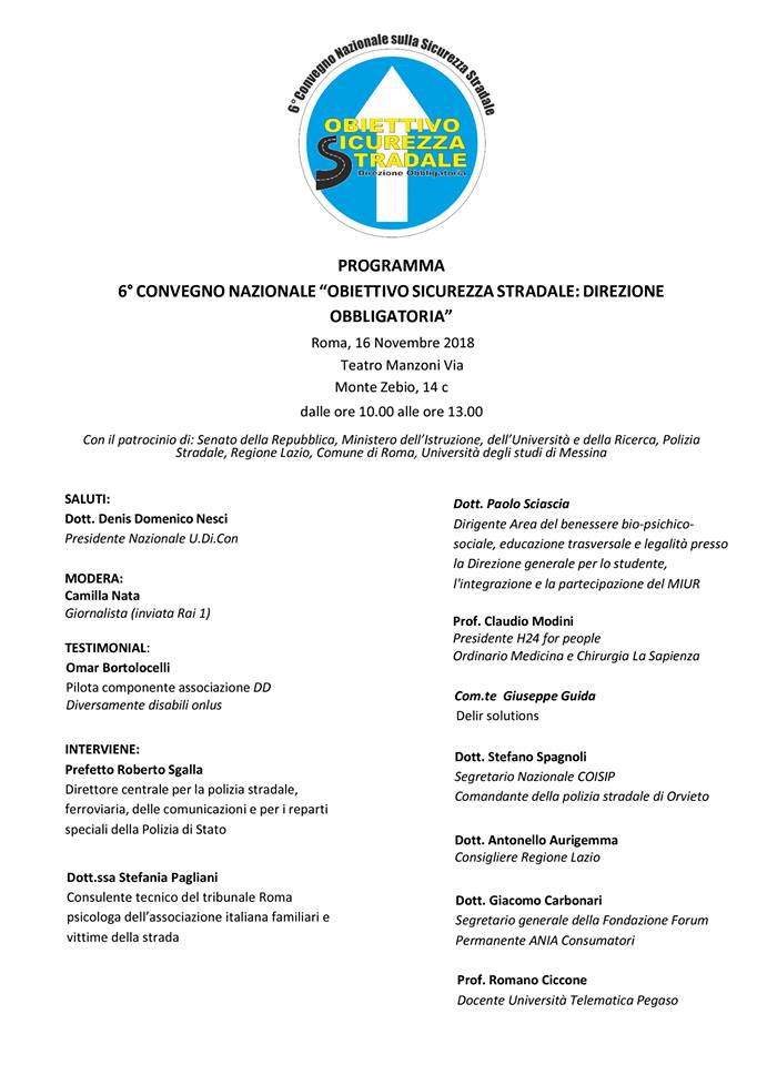 ddonlus's tweet photo. Domani 16 Novembre 2018: 6° Convegno Nazionale "Obiettivo Sicurezza Stradale: Direzione Obbligatoria". 
Testimonial: OMAR BORTOLACELLI pilota paraplegico Onlus Di.Di.
#diversamentedisabili #sicurezzastradale @RomaNews @RegioneLazio https://t.co/xBLcNuvPQD