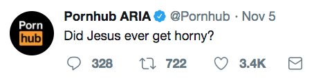 Transgender Awareness Week, brought to you by PornHub."proof god is a woman" "Did jesus ever get horny?"CC:  @WokeReligion