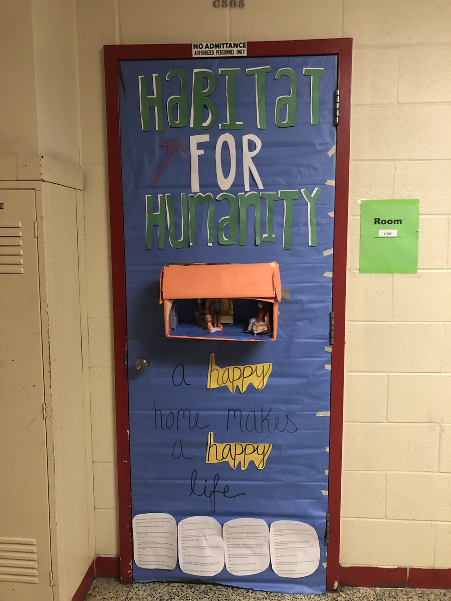 easthabitat's tweet photo. Here’s our finished Spirit Week door decoration! https://t.co/jfjuT1LdOE