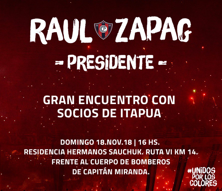 EduRebruk's tweet photo. Invitados todos los cerristas de Itapúa #UnidosPorLosColores @flacozp @Taroba https://t.co/VQ8h1Fu7MK