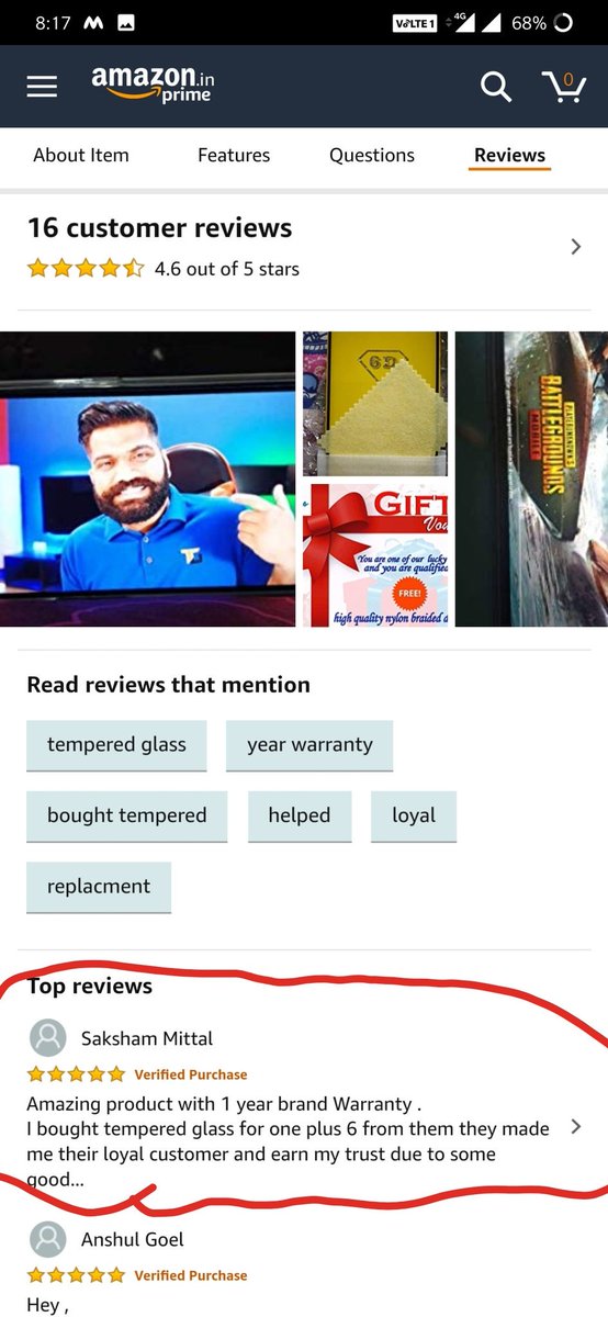 rahul_bangera's tweet photo. @amazonIN Hi i was looking to buy this screen guard on screen shot below. which is going to release on 16th Nov 2018. However here is what i am worried about. How can this product have verified purchase reviews before releasing. https://t.co/IXWzI5h7HR