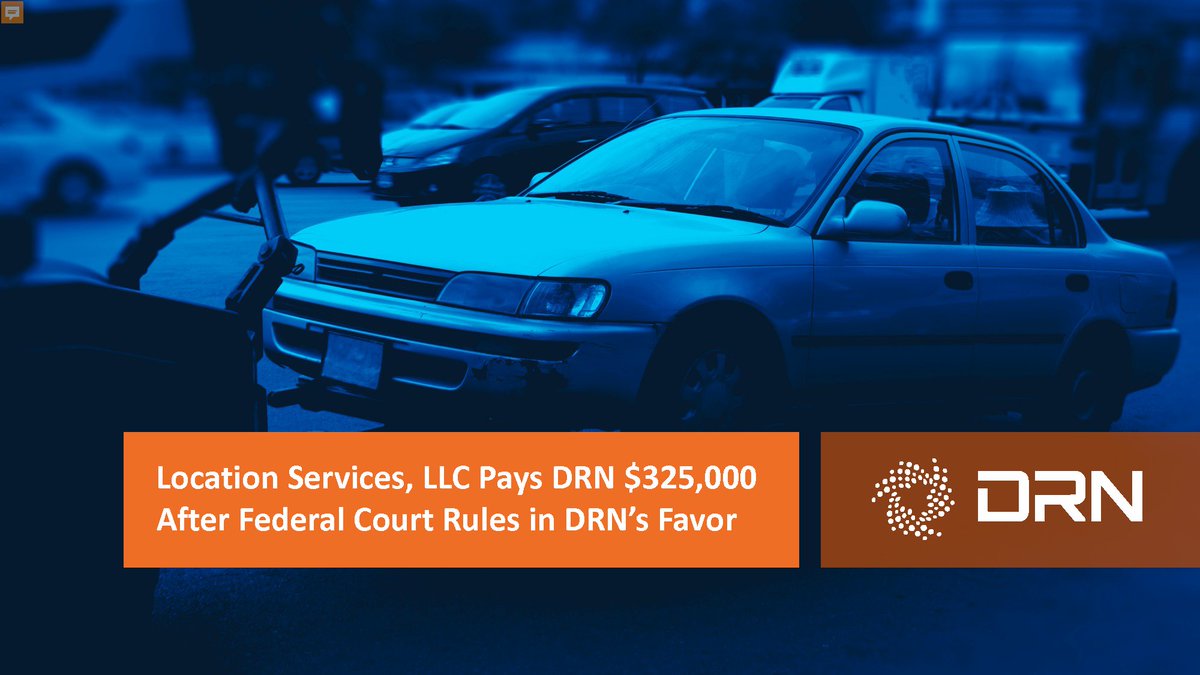 DRNRecovery's tweet image. Location Services pays $325,000 after Federal Court finds that Location Services “willfully and intentionally” interfered with DRN’s contract with DigitalDog Auto Recovery. drnrecovery.com/location-servi…
