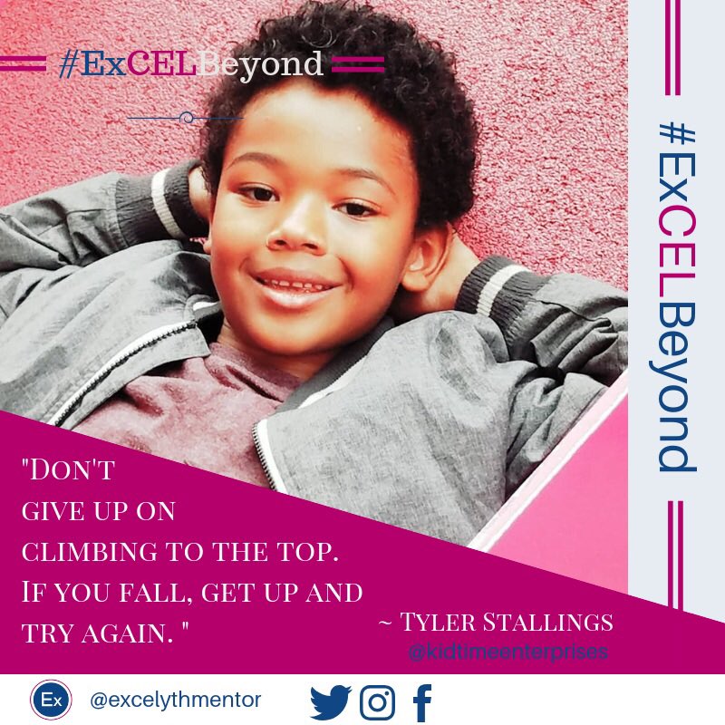 ExCELYthMentor's tweet photo. Today’s #ExCELBeyond Youth Highlight is Tyler Stallings @kidtimeenterprises ✨
Read all about Tyler here👉https://t.co/OfHEIyhSPr
#ExCELBeyond #youngentrepreneurs
#youngleaders
#youngcreatives
#youngtrailblazers https://t.co/lU9M8iF21a
