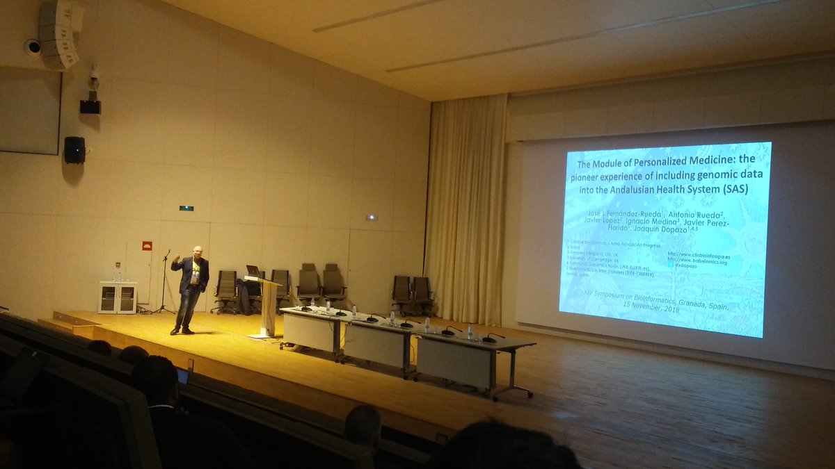 mialabio's tweet photo. Listening to @xdopazo talk about the implementation of #personalizedmedicine into the Andalusian public health system at #JBI2018
@ClinicalBioinfo @FProgresoysalud https://t.co/Asq7hCtRnp