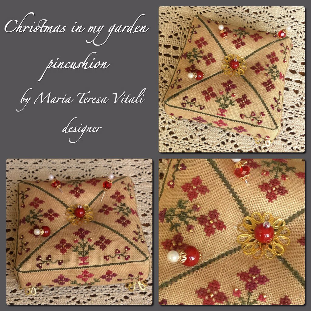 mtvdesigns's tweet photo. Christmas in my garden pincushion, my latest design..chart available very soon , ask your Local Needlework Shop #crossstitch #mtvdesigns #weeksdyeworks #Threads #linen #pointdecroix https://t.co/QSwC7mf0nc