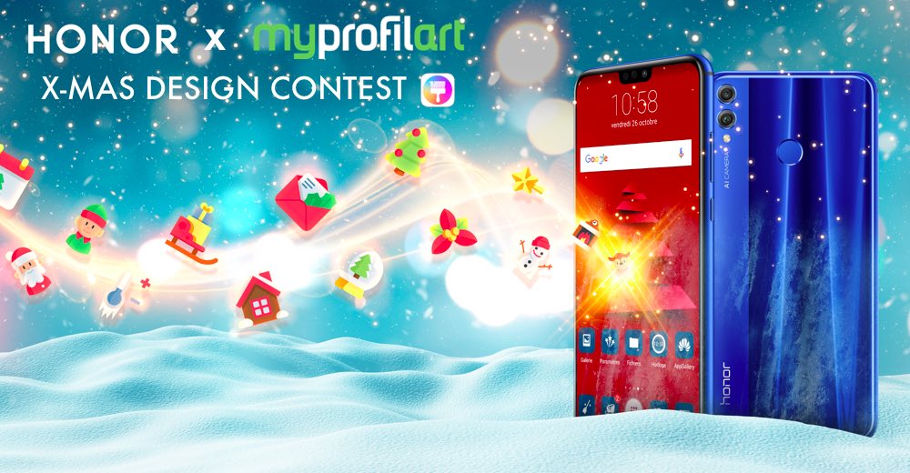 Avez-vous participé au concours de création de thèmes de Noël organisé avec <a href="/Honor_FR/">HONOR France</a> ? 

Il vous reste encore quelques semaines pour participer, pour gagner en visibilité, et peut être remporter un Honor 10 ! 

#Concours #artistes #creatifs #artsvisuel #Contest #Noel #Xmas