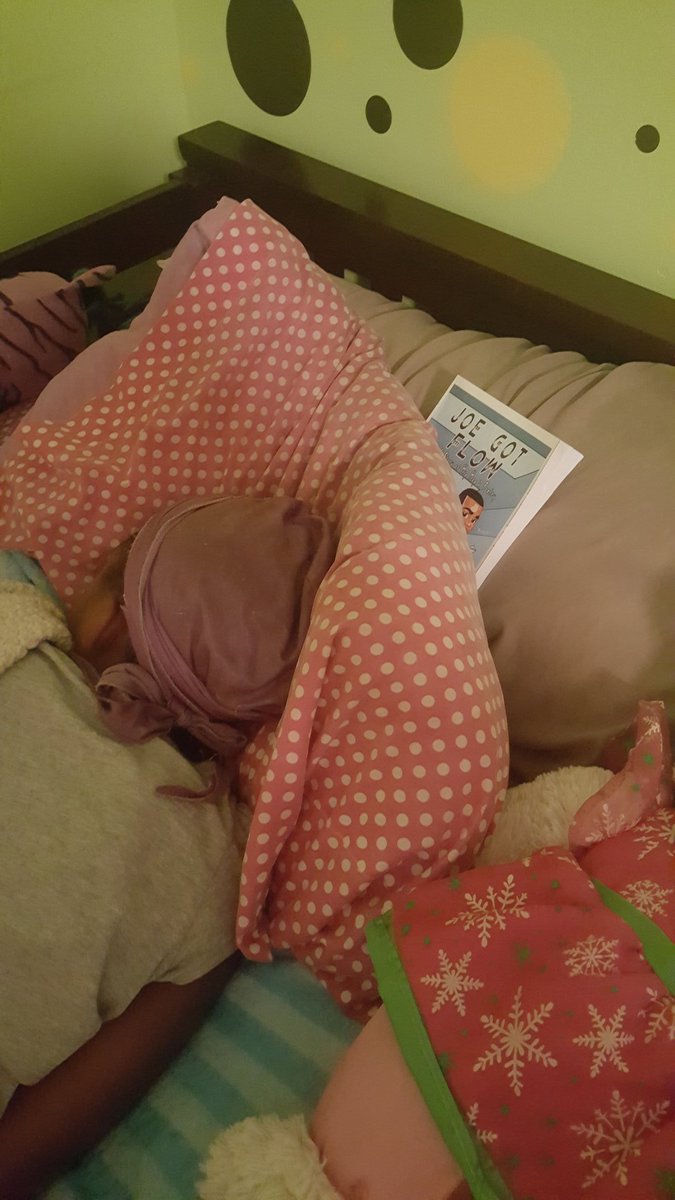 cbjones31's tweet photo. Yesterday my baby got her Joe Got Flow book by @chrisjjourney. This morning this is how I found her when I went to wake her up! If you haven't gotten your child this book, it would be a great early Christmas Present!
#SupportTheHomeTeam
#JoeGotFlow https://t.co/80fP3G7zzL