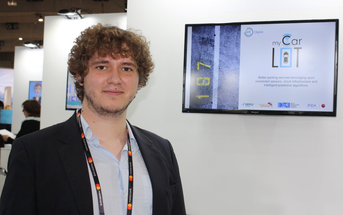 my_CarLot's tweet photo. Maxime Bricet, URennes researcher, at #SCEWC18  booth https://t.co/7Ucu4HKac0