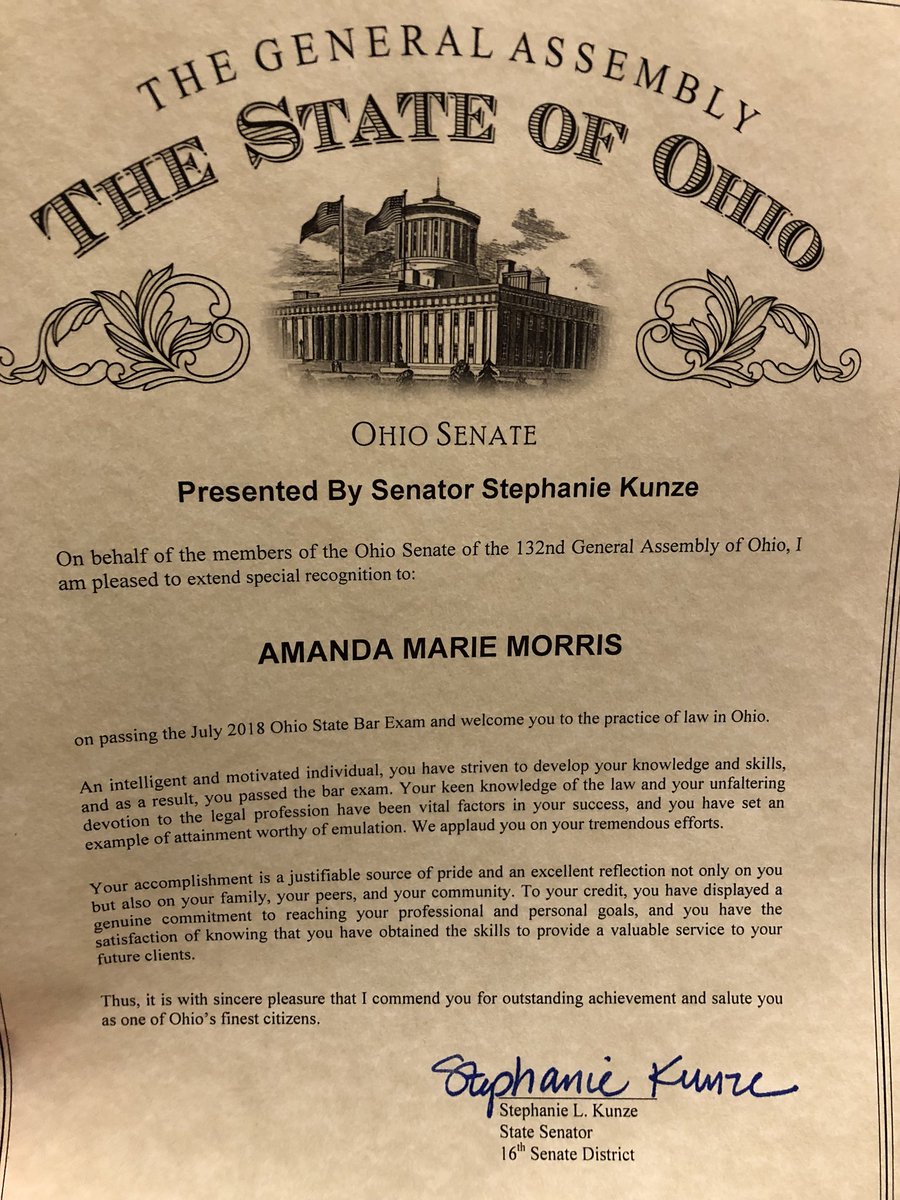 AmandaMMorris2's tweet photo. What a nice surprise from my state senator! @StephanieKunze #lawyered https://t.co/9bDa6OkQDj