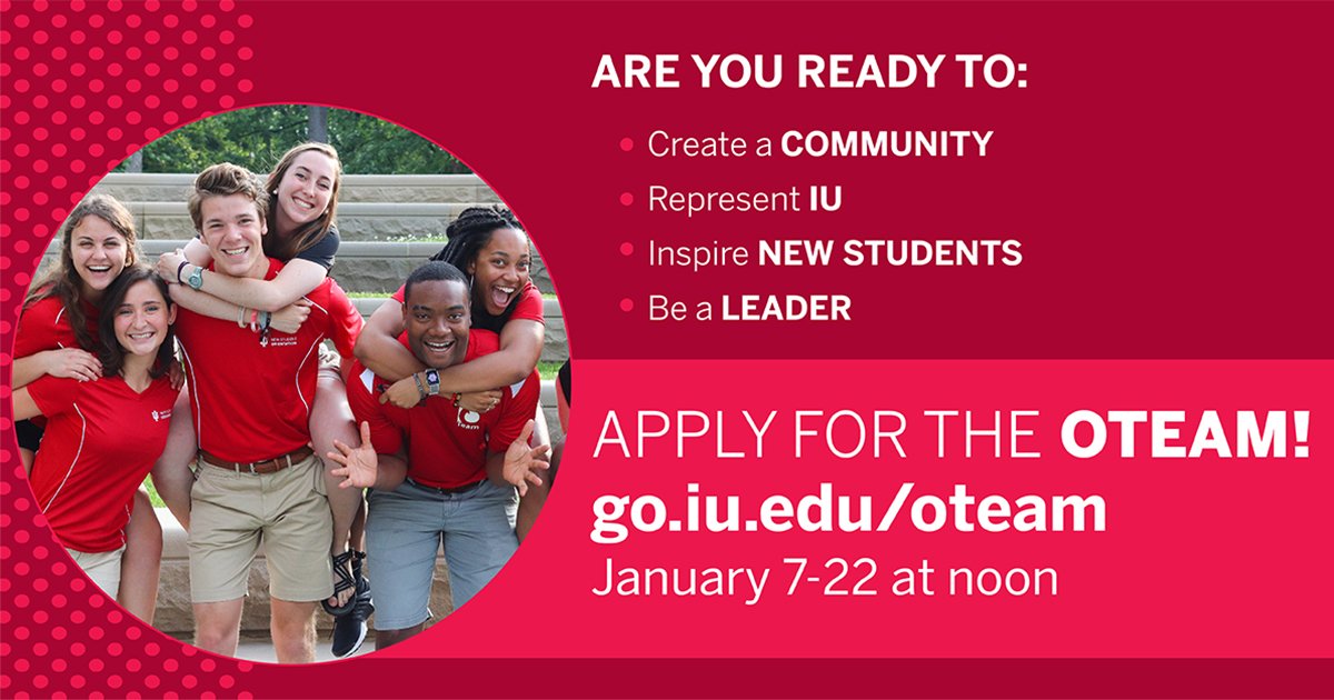 The IU OTeam is looking for students like you! If you are looking for an exciting summer experience apply at the link!
