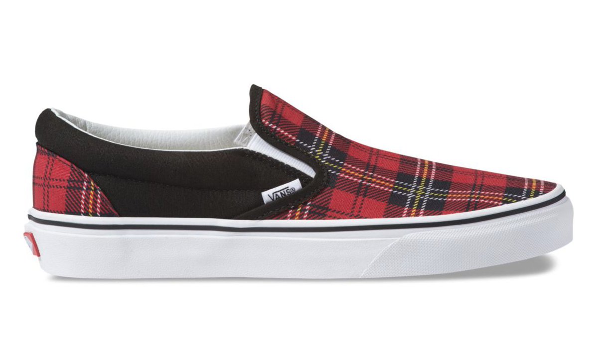 tartan vans slip on