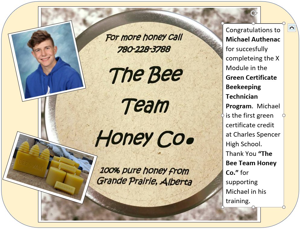 GPPSDoffcampus's tweet photo. Congratulations Michael Authenac and thank you to "The Bee Team Honey Co." !
#GPPSD, #gpab, @CSHS_gppsd https://t.co/GyoOADv8S5