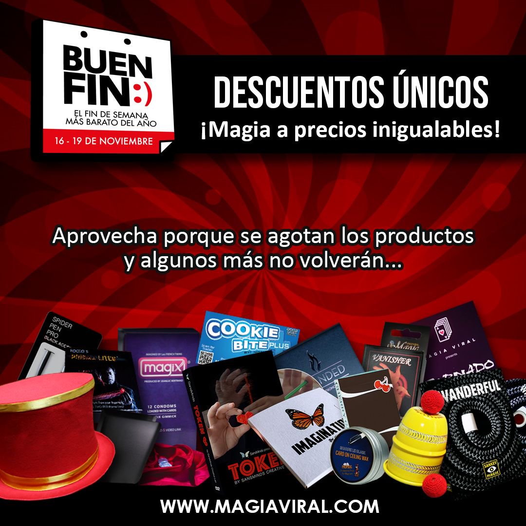 MagiaViral's tweet photo. ¡Hermago!🎩 ¡Damos hoy la bienvenida a la magna promoción del año, el BUEN FIN MÁGICO!⚡Además tenemos nuevos productos y algunos que no volverán,por eso aprovecha antes de que se acaben.
Disponibles sólo en: https://t.co/ULEfVBiJW7 ✈

#magia #magiaviral #descuentos #elbuenfin https://t.co/OYqVE3jX5y