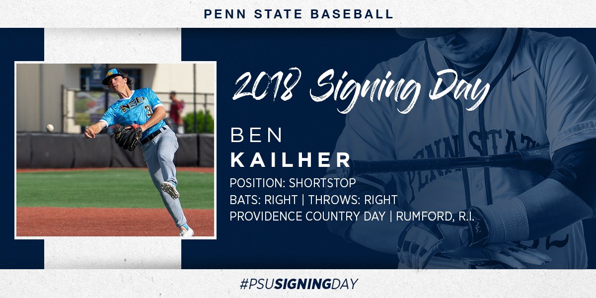 PennStateBASE's tweet photo. “I chose Penn State because of the amazing coaching staff and the great community.” - @benkailher 

Welcome Ben! #PSUSigningDay #DiamondLions
✍️⚾🔷⚪ https://t.co/3Ue552OeYz
