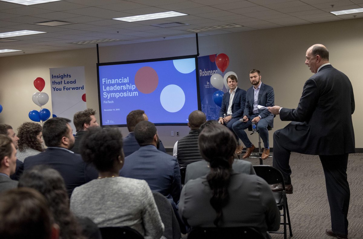 jackiedavissays's tweet photo. Big turnout at @GeorgiaStateU @RobinsonCollege's Financial Leadership Symposium last night to hear from @KabbageInc and @FundingUniv to talk about the future of finance in the era of digital revolution. #FinTech #Atlanta #TransactionAlley https://t.co/L8yS48MsN0