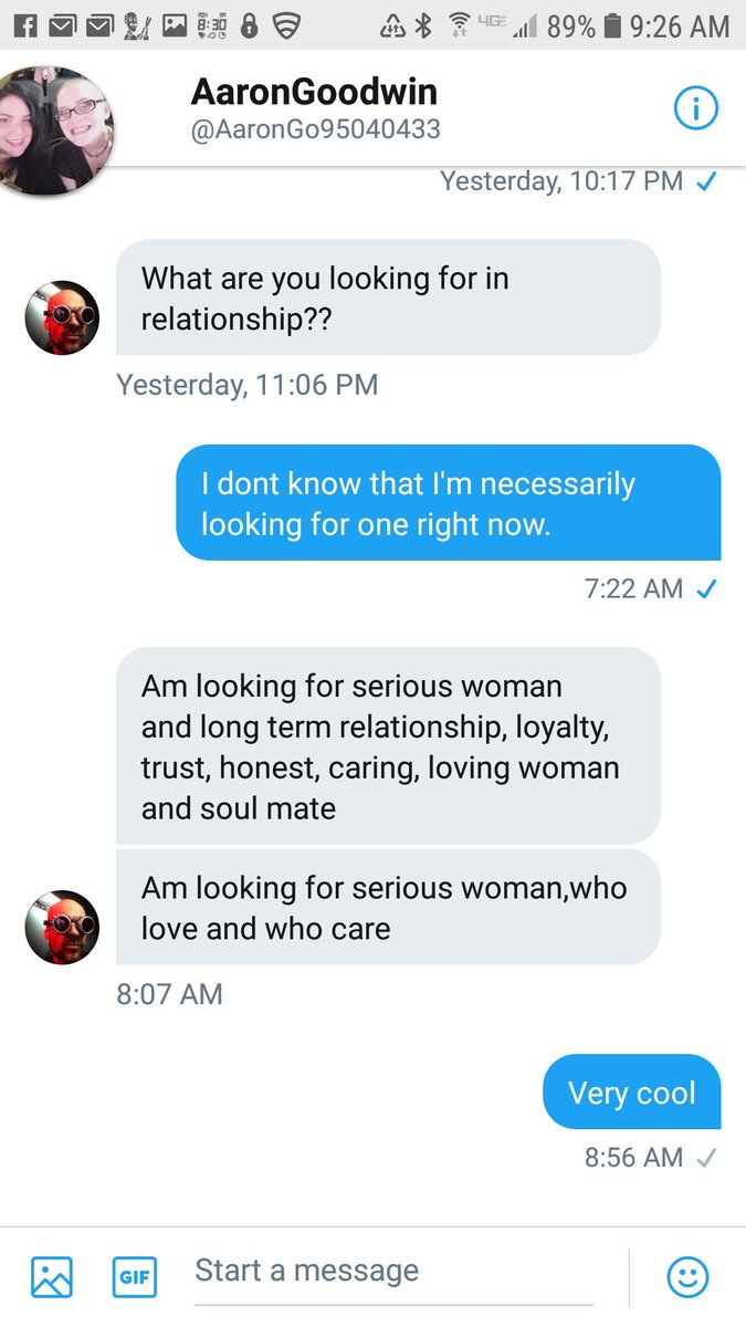 lalajens's tweet photo. @AaronGoodwin someone is trying to catfish people as you! https://t.co/IdietR6EZm
