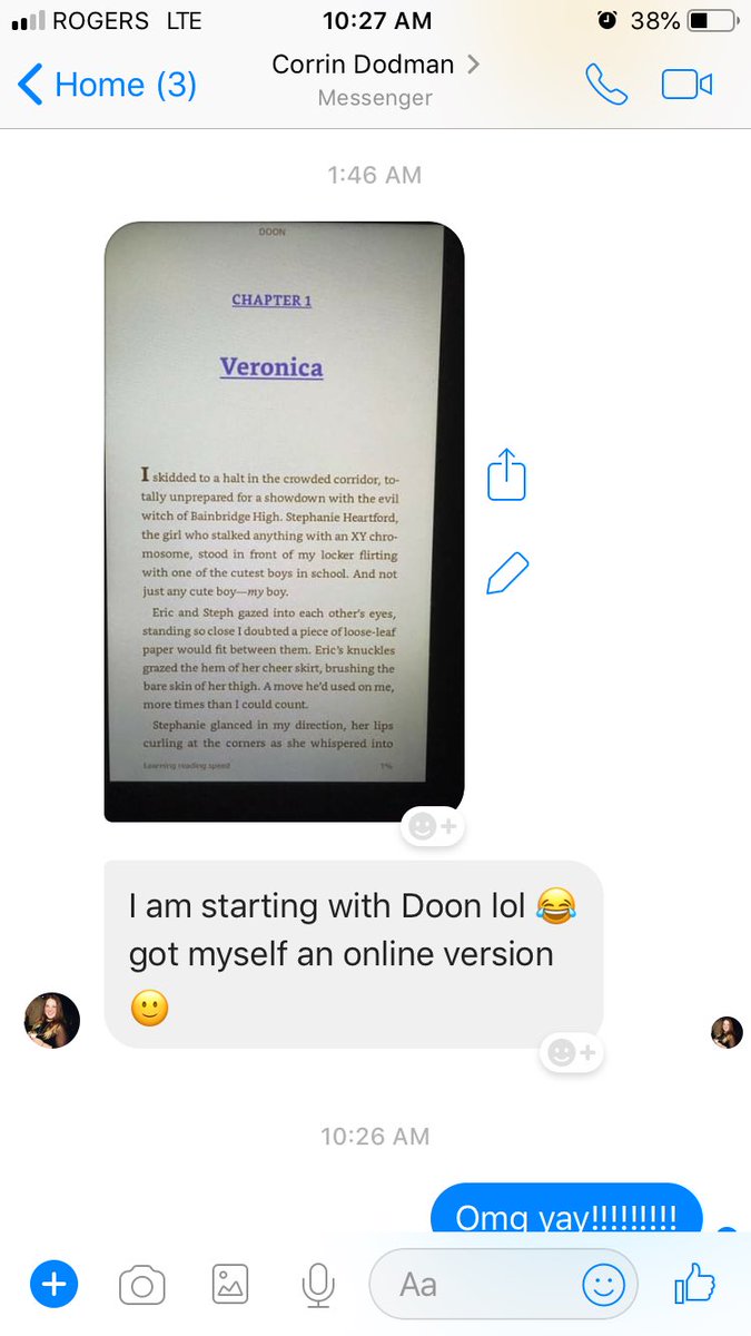 _Lee_Slater_'s tweet photo. When you give your friend book recommendations the previous night then wake up to her saying this!!!! @LorieLangdon @careycorp @demons45 #DoonSeries https://t.co/Rjqz9z3fAg