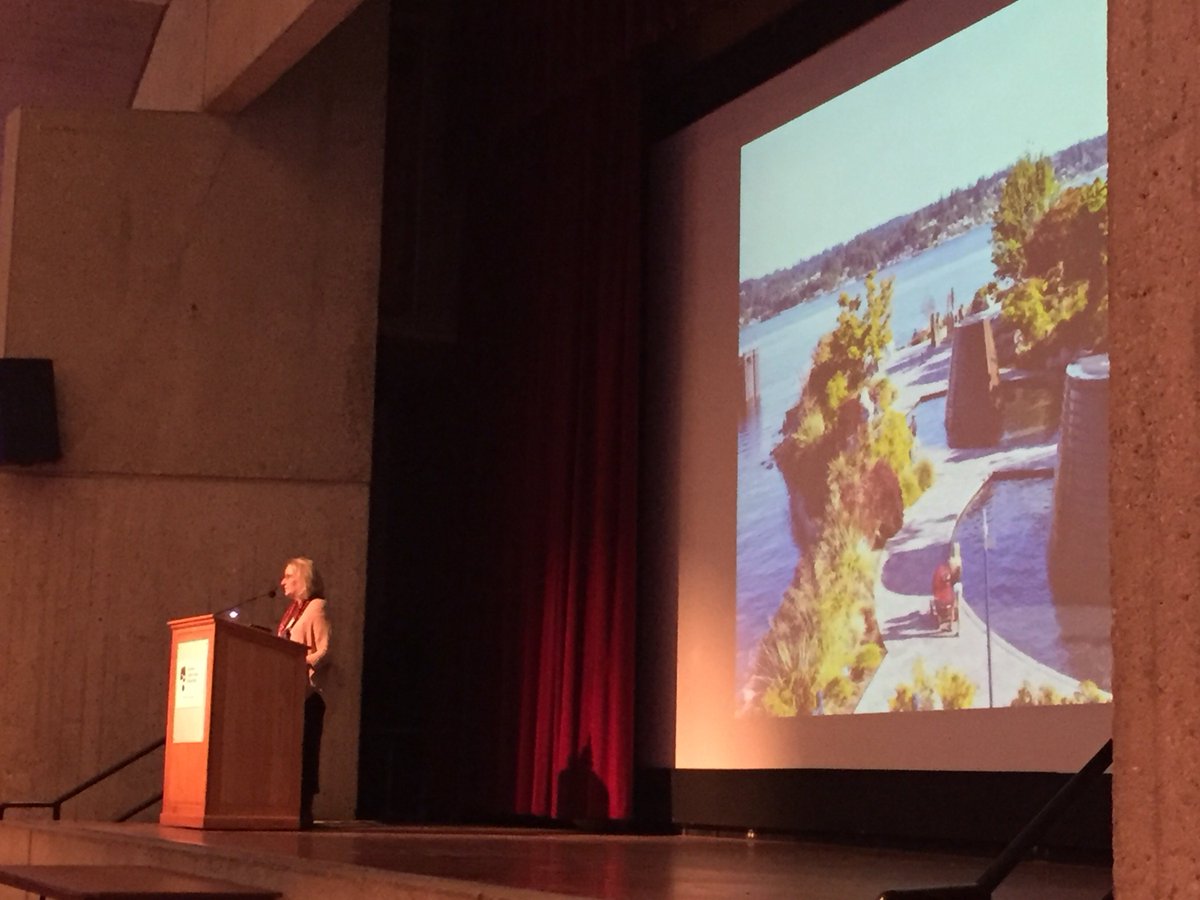 NEForestry's tweet photo. "Not your grandmother's H2O treatment plant!" Keynote Tracy Stanton shares lessons for New England from Puget Sound's Emerald Alliance #2018RCP https://t.co/rhUQZf05Cp