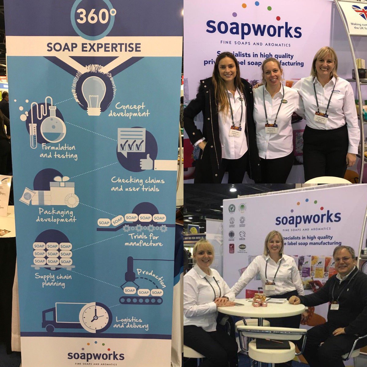 Soapworks_ltd's tweet photo. What a great time the Soapworks Ltd and DAABON team had at the @PLMA's 2018 Trade Show! Claire Caddis and Jennifer Milrine really enjoyed attending this years show in Chicago. https://t.co/jCKF7vKzAG