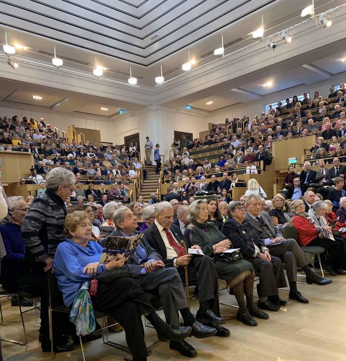 Emmabarnett's tweet photo. 80 yrs ago today a delegation of Jewish leaders met with Prime Minister Chamberlain a week after Kristallnacht. That meeting led to the rescue op which became the Kindertransport. It’s a real honour to host the commemoration of it today - in the company of so many who were saved https://t.co/sasoMzpCiH
