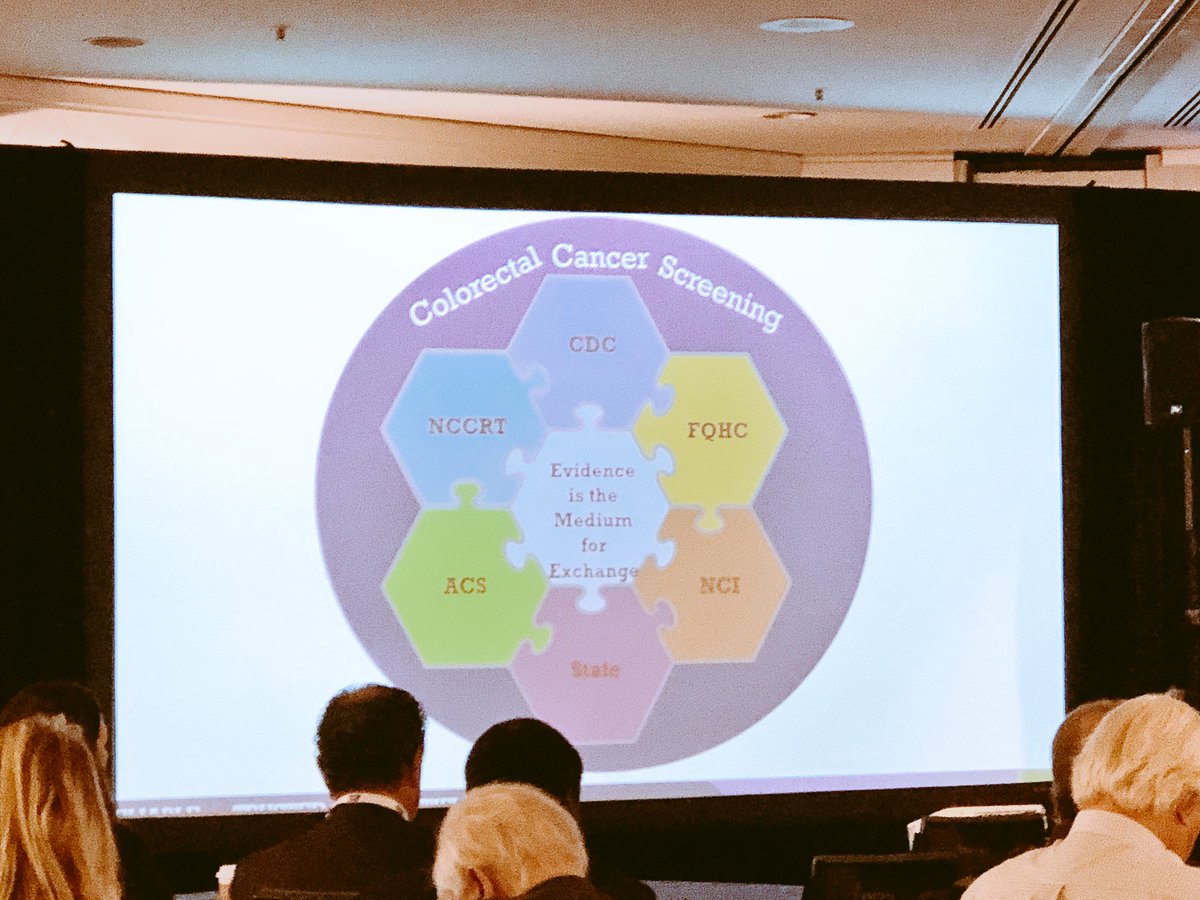 AnjeeDavis's tweet photo. We are focused on #80InEveryCommunity and it will take all of us to make this happen. โEvidence is the medium for exchange.โ The CRCCP program has helped states establish screening programs across the country. @CDC_Cancer #NCCRT2018 @FightCRC we have to #keepitfunded ๐๐ช๐ผ๐ https://t.co/6JiXXZM2HD