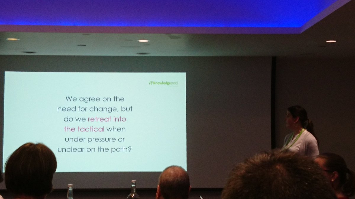 Do we retreat into the tactical when under pressure or unclear on the path asks <a href="/margretish/">Meg Stevenson</a> Yup!! It's easier to stick with what we know, strategic stuff feels hard #DigitalTransformation #eLNCT18